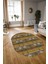 Dijital Kaymaz Yıkanabilir Modern Desen Oval Yolluk Mutfak Salon Halısı, N-O-Modern-19-Kahve, 3