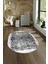 Dijital Kaymaz Yıkanabilir Modern Desen Oval Yolluk Mutfak Salon Halısı, N-O-Modern-04-Beyaz, 4