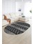Dijital Kaymaz Yıkanabilir Modern Desen Oval Yolluk Mutfak Salon Halısı, N-O-Modern-56-Antrasit, 2