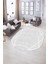 Dijital Kaymaz Yıkanabilir Modern Desen Oval Yolluk Mutfak Salon Halısı, N-O-Modern-05-Beyaz, 5