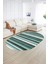Dijital Kaymaz Yıkanabilir Modern Desen Oval Yolluk Mutfak Salon Halısı, N-O-Modern-25-Turkuaz, 2