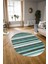 Dijital Kaymaz Yıkanabilir Modern Desen Oval Yolluk Mutfak Salon Halısı, N-O-Modern-25-Turkuaz, 3