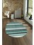 Dijital Kaymaz Yıkanabilir Modern Desen Oval Yolluk Mutfak Salon Halısı, N-O-Modern-25-Turkuaz, 4