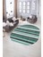 Dijital Kaymaz Yıkanabilir Modern Desen Oval Yolluk Mutfak Salon Halısı, N-O-Modern-25-Turkuaz, 5