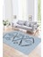 Dijital Baskılı Kaymaz Yıkanabilir Modern Desen Yolluk Mutfak Salon Halısı, N-Modern-59-Mavi, 1