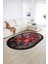 Dijital Kaymaz Yıkanabilir Modern Desen Oval Yolluk Mutfak Salon Halısı, N-O-Modern-13-Kırmızı, 2