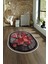 Dijital Kaymaz Yıkanabilir Modern Desen Oval Yolluk Mutfak Salon Halısı, N-O-Modern-13-Kırmızı, 4