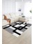 Dijital Baskılı Kaymaz Yıkanabilir Modern Desen Yolluk Mutfak Salon Halısı, N-Modern-40-Beyaz, 2
