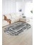 Dijital Kaymaz Yıkanabilir Modern Desen Oval Yolluk Mutfak Salon Halısı, N-O-Modern-37-Gri, 2