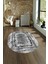 Dijital Kaymaz Yıkanabilir Modern Desen Oval Yolluk Mutfak Salon Halısı, N-O-Modern-37-Gri, 4