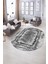 Dijital Kaymaz Yıkanabilir Modern Desen Oval Yolluk Mutfak Salon Halısı, N-O-Modern-37-Gri, 5