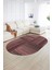 Dijital Kaymaz Yıkanabilir Modern Desen Oval Yolluk Mutfak Salon Halısı, N-O-Modern-34-Pembe, 2