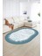 Dijital Kaymaz Yıkanabilir Modern Desen Oval Yolluk Mutfak Salon Halısı, N-O-Modern-43-Mavi, 2