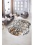 Dijital Kaymaz Yıkanabilir Modern Desen Oval Yolluk Mutfak Salon Halısı, N-O-Modern-03-Kahve, 5
