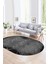 Dijital Kaymaz Yıkanabilir Modern Desen Oval Yolluk Mutfak Salon Halısı, N-O-Modern-44-Antrasit, 1
