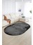 Dijital Kaymaz Yıkanabilir Modern Desen Oval Yolluk Mutfak Salon Halısı, N-O-Modern-44-Antrasit, 2