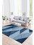 Dijital Baskılı Kaymaz Yıkanabilir Modern Desen Yolluk Mutfak Salon Halısı, N-Modern-54-Mavi, 1
