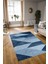 Dijital Baskılı Kaymaz Yıkanabilir Modern Desen Yolluk Mutfak Salon Halısı, N-Modern-54-Mavi, 3