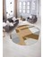Dijital Kaymaz Yıkanabilir Modern Desen Oval Yolluk Mutfak Salon Halısı, N-O-Modern-09-Turuncu, 5