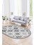 Dijital Kaymaz Yıkanabilir Modern Desen Oval Yolluk Mutfak Salon Halısı, N-O-Modern-14-Gri, 1