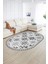 Dijital Kaymaz Yıkanabilir Modern Desen Oval Yolluk Mutfak Salon Halısı, N-O-Modern-14-Gri, 2