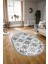 Dijital Kaymaz Yıkanabilir Modern Desen Oval Yolluk Mutfak Salon Halısı, N-O-Modern-14-Gri, 3