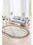 Dijital Kaymaz Yıkanabilir Modern Desen Oval Yolluk Mutfak Salon Halısı, N-O-Modern-76-Kahve, 1