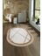 Dijital Kaymaz Yıkanabilir Modern Desen Oval Yolluk Mutfak Salon Halısı, N-O-Modern-76-Kahve, 4