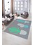 Dijital Baskılı Kaymaz Yıkanabilir Modern Desen Yolluk Mutfak Salon Halısı, N-MODERN-106-TURKUAZ, 5
