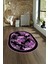 Dijital Kaymaz Yıkanabilir Modern Desen Oval Yolluk Mutfak Salon Halısı, N-O-Modern-16-Mor, 4