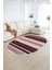 Dijital Kaymaz Yıkanabilir Modern Desen Oval Yolluk Mutfak Salon Halısı, N-O-Modern-18-Bordo, 2