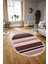 Dijital Kaymaz Yıkanabilir Modern Desen Oval Yolluk Mutfak Salon Halısı, N-O-Modern-18-Bordo, 3