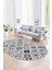 Dijital Kaymaz Yıkanabilir Modern Desen Oval Yolluk Mutfak Salon Halısı, N-O-Modern-60-Gri, 1