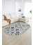 Dijital Kaymaz Yıkanabilir Modern Desen Oval Yolluk Mutfak Salon Halısı, N-O-Modern-60-Gri, 2