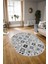Dijital Kaymaz Yıkanabilir Modern Desen Oval Yolluk Mutfak Salon Halısı, N-O-Modern-60-Gri, 3