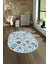 Dijital Kaymaz Yıkanabilir Modern Desen Oval Yolluk Mutfak Salon Halısı, N-O-Modern-60-Mavi, 4