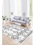 Dijital Baskılı Kaymaz Yıkanabilir Modern Desen Yolluk Mutfak Salon Halısı, N-Modern-91-Siyah, 1