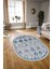 Dijital Kaymaz Yıkanabilir Modern Desen Oval Yolluk Mutfak Salon Halısı, N-O-Modern-29-Mavi, 3
