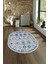 Dijital Kaymaz Yıkanabilir Modern Desen Oval Yolluk Mutfak Salon Halısı, N-O-Modern-29-Mavi, 4