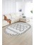 Dijital Kaymaz Yıkanabilir Modern Desen Oval Yolluk Mutfak Salon Halısı, N-O-Modern-81-Gri, 2