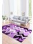 Dijital Baskılı Kaymaz Yıkanabilir Modern Desen Yolluk Mutfak Salon Halısı, N-Modern-24-Mor, 1