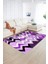 Dijital Baskılı Kaymaz Yıkanabilir Modern Desen Yolluk Mutfak Salon Halısı, N-Modern-24-Mor, 2