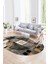 Dijital Kaymaz Yıkanabilir Modern Desen Oval Yolluk Mutfak Salon Halısı, N-O-Modern-33-Gold, 1