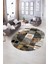 Dijital Kaymaz Yıkanabilir Modern Desen Oval Yolluk Mutfak Salon Halısı, N-O-Modern-33-Gold, 5