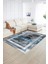 Dijital Baskılı Kaymaz Yıkanabilir Modern Desen Yolluk Mutfak Salon Halısı, N-Modern-46-Mavi, 2