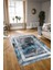 Dijital Baskılı Kaymaz Yıkanabilir Modern Desen Yolluk Mutfak Salon Halısı, N-Modern-46-Mavi, 3
