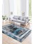 Dijital Baskılı Kaymaz Yıkanabilir Modern Desen Yolluk Mutfak Salon Halısı, N-Modern-46-Mavi, 1