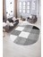 Dijital Kaymaz Yıkanabilir Modern Desen Oval Yolluk Mutfak Salon Halısı, N-O-Modern-53-Gri, 5