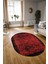 Dijital Kaymaz Yıkanabilir Modern Desen Oval Yolluk Mutfak Salon Halısı, N-O-Modern-04-Kırmızı, 3