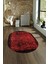 Dijital Kaymaz Yıkanabilir Modern Desen Oval Yolluk Mutfak Salon Halısı, N-O-Modern-04-Kırmızı, 4